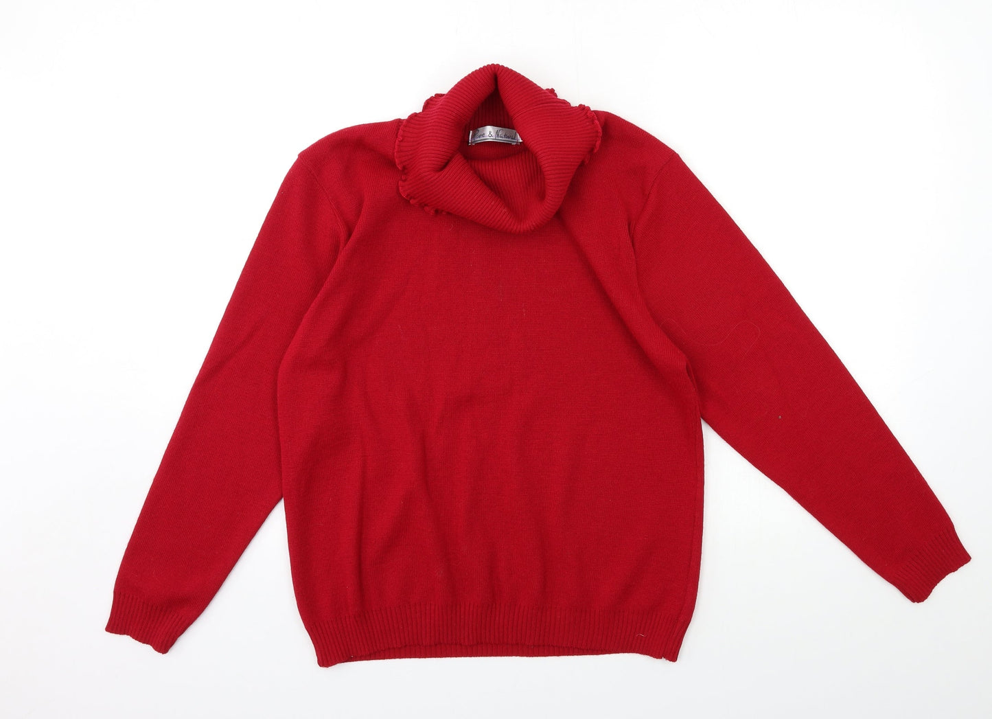 Womens UK Size M Pure & natural Red Pullover Jumper