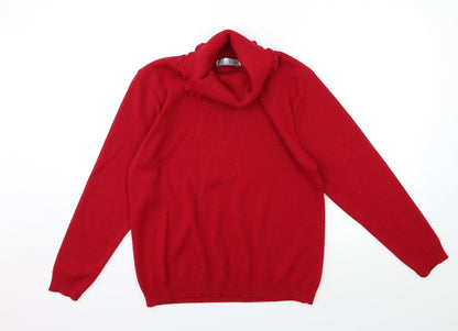 Womens UK Size M Pure & natural Red Pullover Jumper