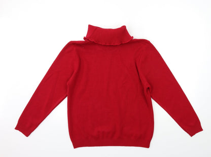 Womens UK Size M Pure & natural Red Pullover Jumper