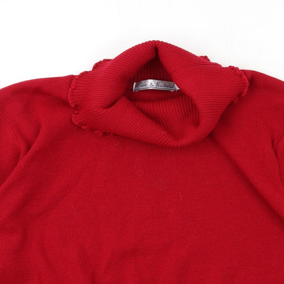Womens UK Size M Pure & natural Red Pullover Jumper