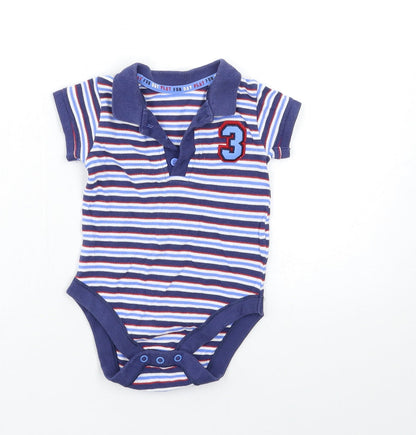 Marks and Spencer Baby Blue Striped  Babygrow One-Piece Size 9-12 Months