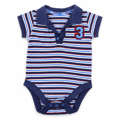 Marks & Spencer Baby Blue Striped  Babygrow One-Piece Size 9-12 Months