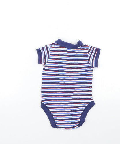 Marks and Spencer Baby Blue Striped  Babygrow One-Piece Size 9-12 Months