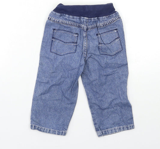 George Baby Blue  Denim Cargo Jeans Size 9-12 Months