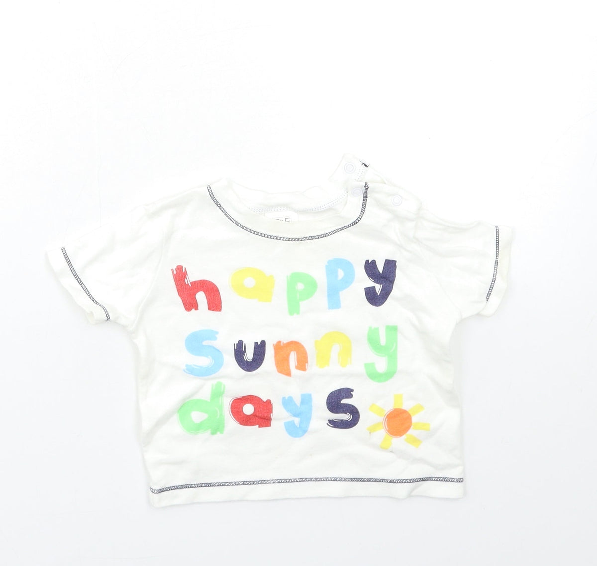 F&F Baby White   Basic T-Shirt Size 9-12 Months