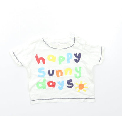 F&F Baby White   Basic T-Shirt Size 9-12 Months