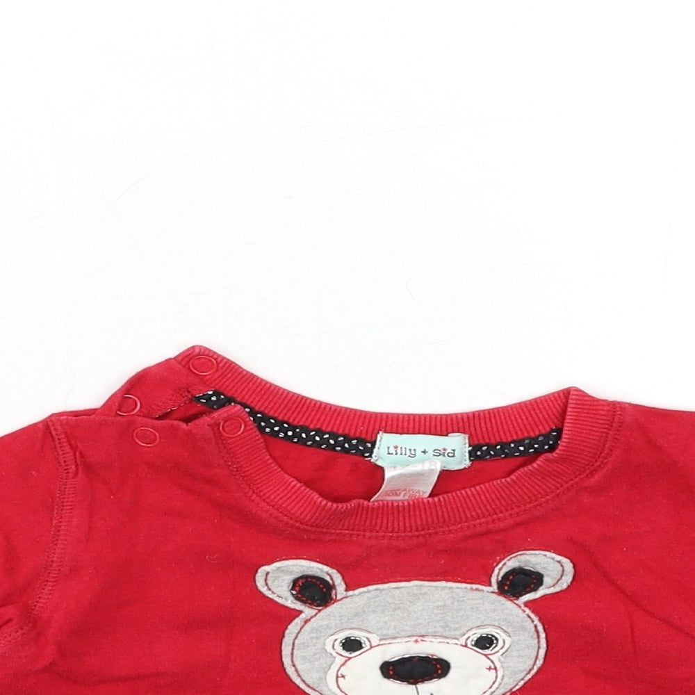 lily & Sid Baby Red   Basic T-Shirt Size 12-18 Months
