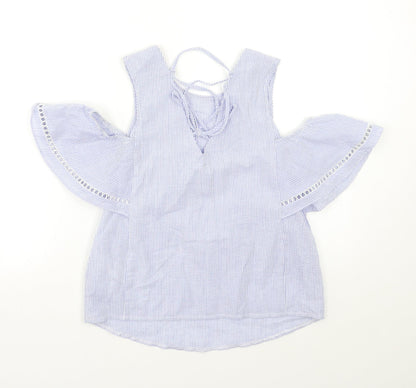 Womens UK Size 6 New Look Blue Basic Blouse