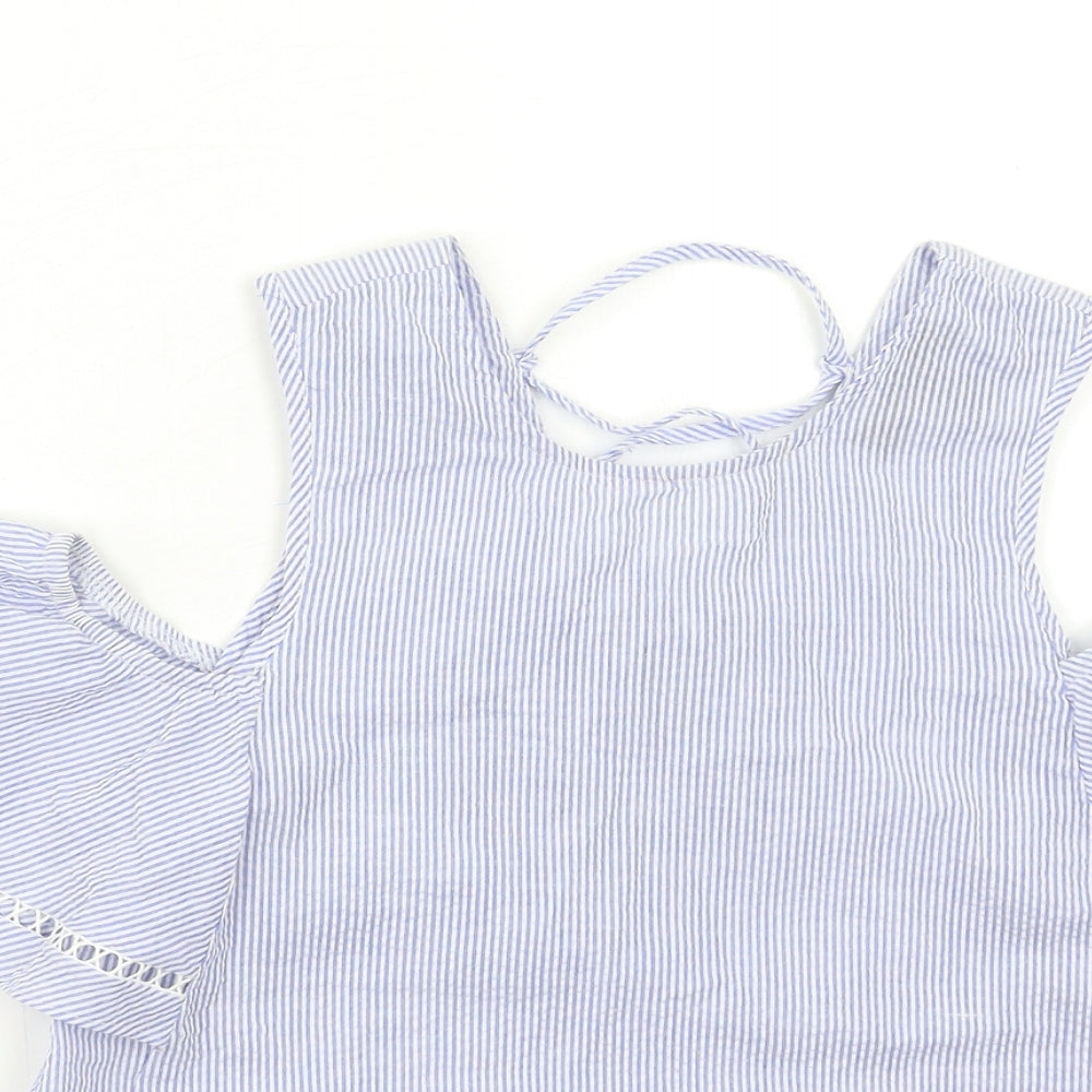 Womens UK Size 6 New Look Blue Basic Blouse