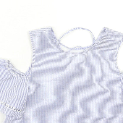 Womens UK Size 6 New Look Blue Basic Blouse