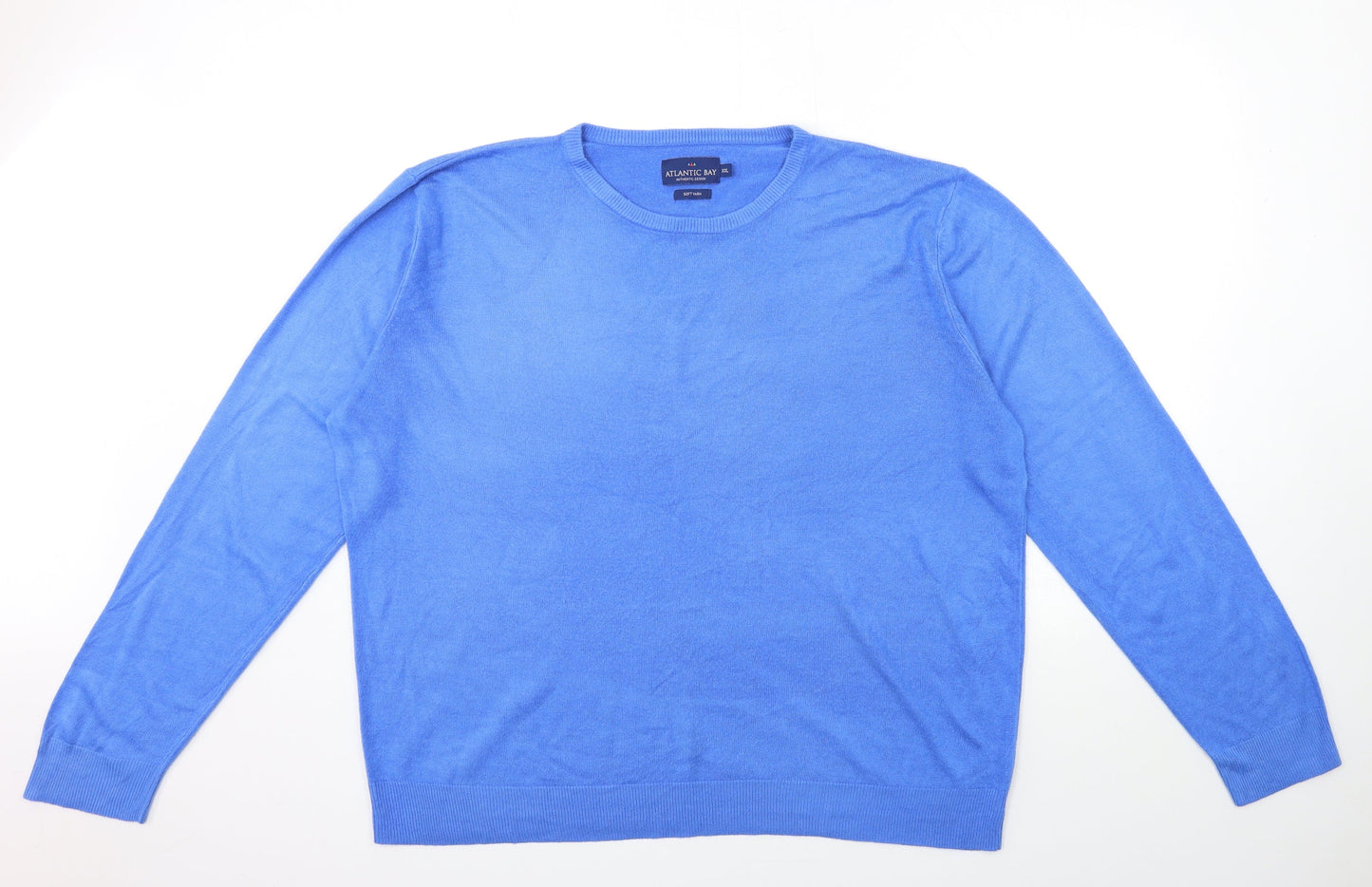 Atlantic Bay Mens Blue  Knit Pullover Jumper Size 2XL