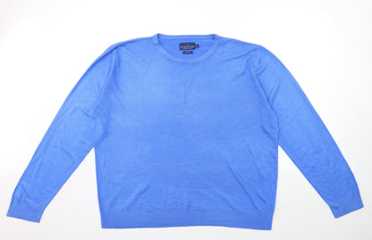 Atlantic Bay Mens Blue  Knit Pullover Jumper Size 2XL