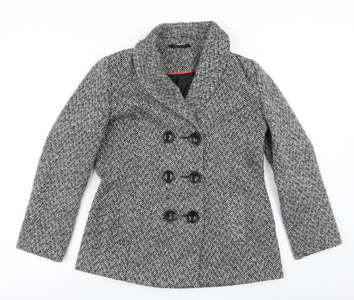 Womens UK Size 12 Classic Grey Overcoat