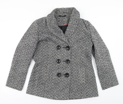 Womens UK Size 12 Classic Grey Overcoat