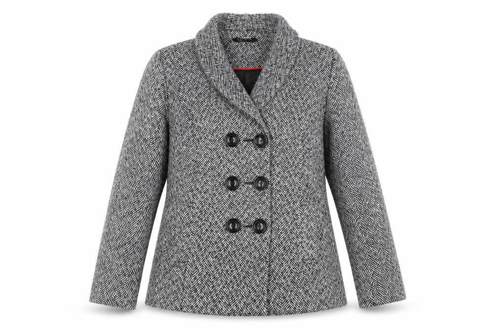 Womens UK Size 12 Classic Grey Overcoat