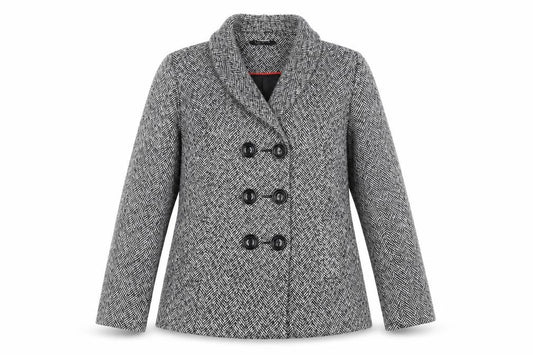 Womens UK Size 12 Classic Grey Overcoat