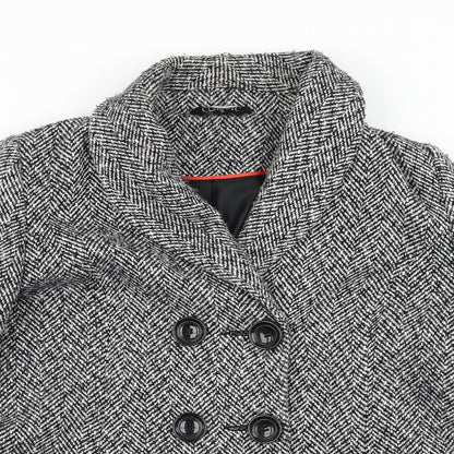 Womens UK Size 12 Classic Grey Overcoat