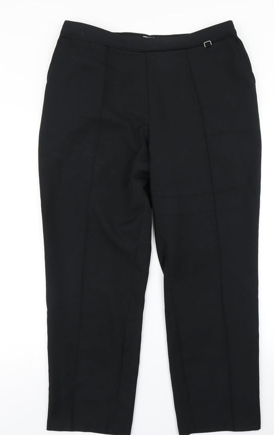 Womens UK Size 14 M&S Regular Fit Dress Pants Black Trousers