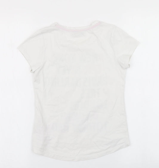 M&S Girls White   Basic T-Shirt Size 8-9 Years