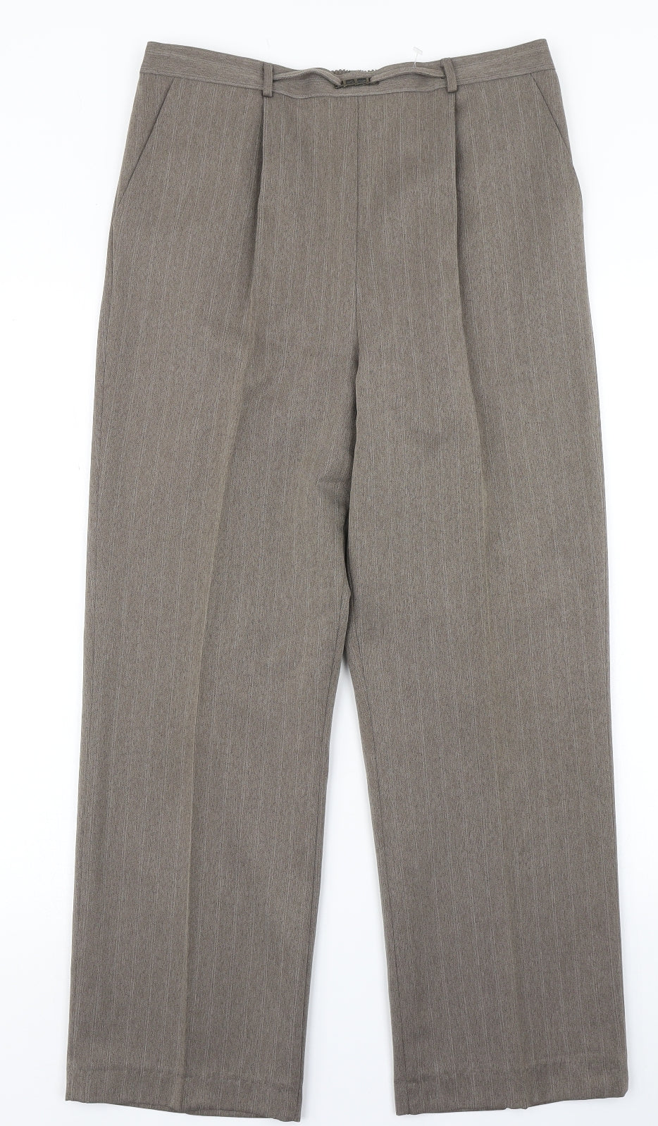 Womens UK Size 12 BM Regular Fit Dress Pants Brown Trousers