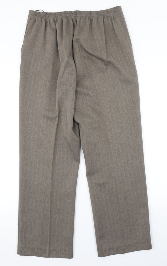 Womens UK Size 12 BM Regular Fit Dress Pants Brown Trousers