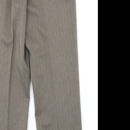 Womens UK Size 12 BM Regular Fit Dress Pants Brown Trousers