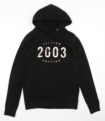 Additional front view of Justhoods women’s black pullover hoodie, size S