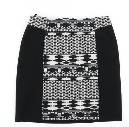F&F Womens Black Geometric  Straight & Pencil Skirt Size 6