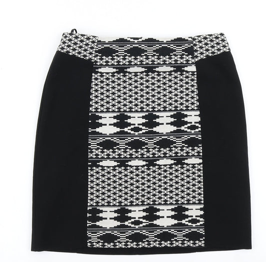 F&F Womens Black Geometric  Straight & Pencil Skirt Size 6