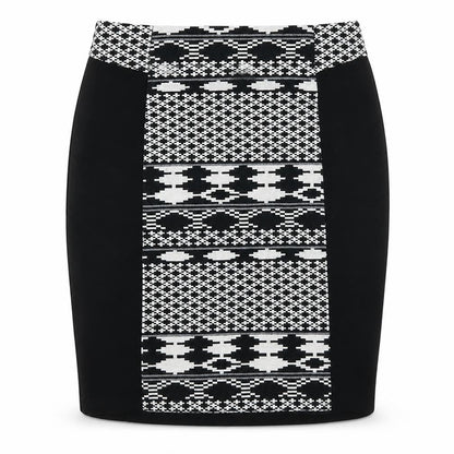 F&F Womens Black Geometric  Straight & Pencil Skirt Size 6