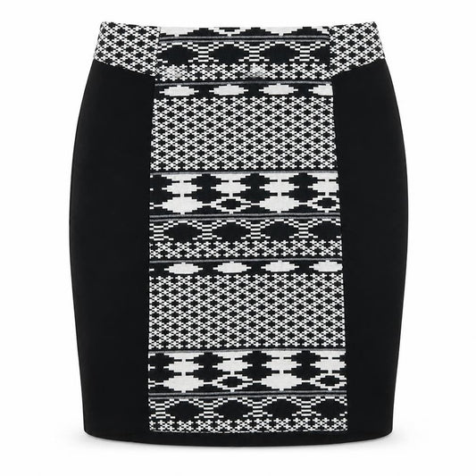 F&F Womens Black Geometric  Straight & Pencil Skirt Size 6