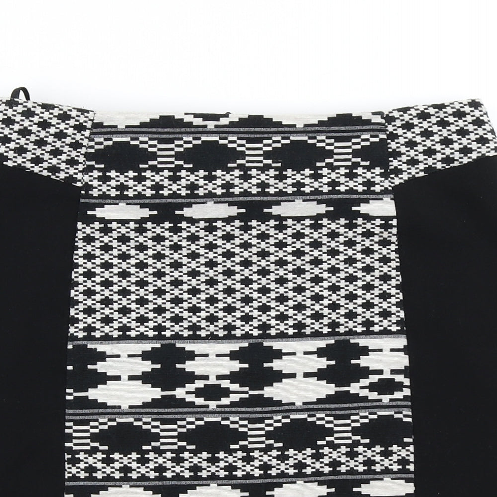 F&F Womens Black Geometric  Straight & Pencil Skirt Size 6