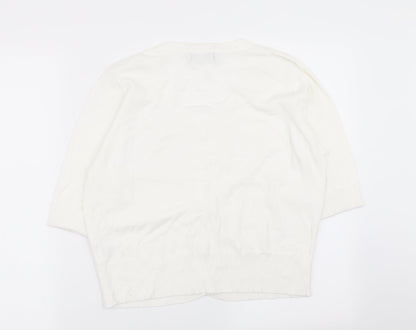 first avenue Womens White   Cardigan Jumper Size L