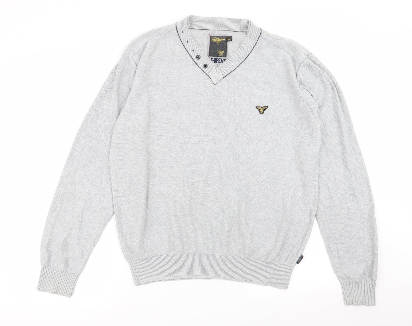 Le Breve Mens Grey   Pullover Jumper Size L