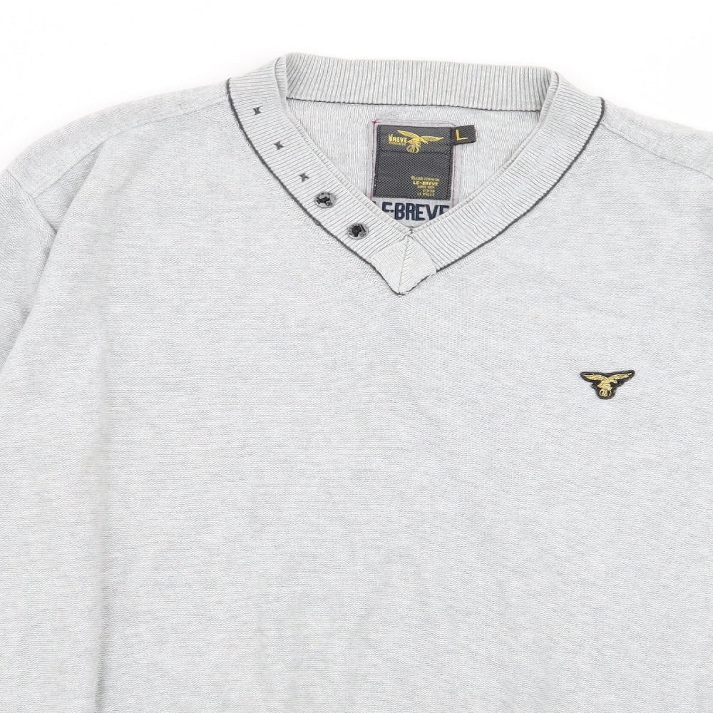 Le Breve Mens Grey   Pullover Jumper Size L