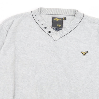 Le Breve Mens Grey   Pullover Jumper Size L