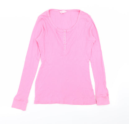Secret Posessions Womens Pink Solid  Top Pyjama Top Size 12