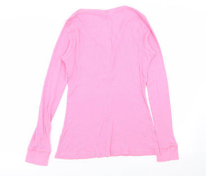 Secret Posessions Womens Pink Solid  Top Pyjama Top Size 12