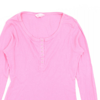 Secret Posessions Womens Pink Solid  Top Pyjama Top Size 12