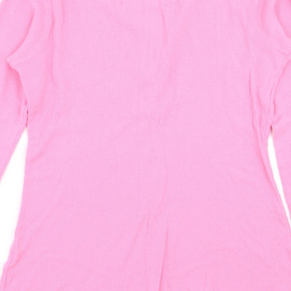 Secret Posessions Womens Pink Solid  Top Pyjama Top Size 12