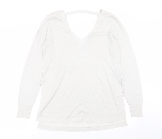 Womens UK Size L Oasis Silver Basic T-Shirt
