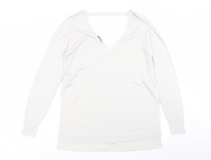 Womens UK Size L Oasis Silver Basic T-Shirt