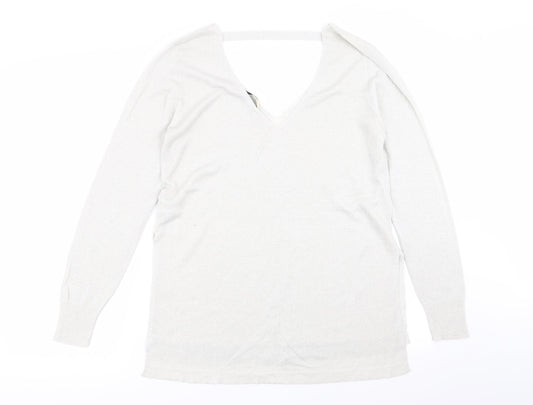 Womens UK Size L Oasis Silver Basic T-Shirt