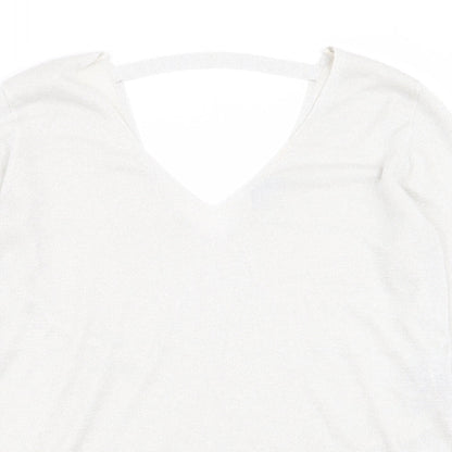 Womens UK Size L Oasis Silver Basic T-Shirt