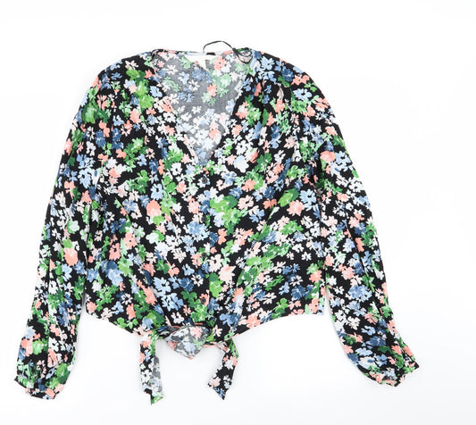 Womens UK Size M H&M Multicoloured Basic Button-Up