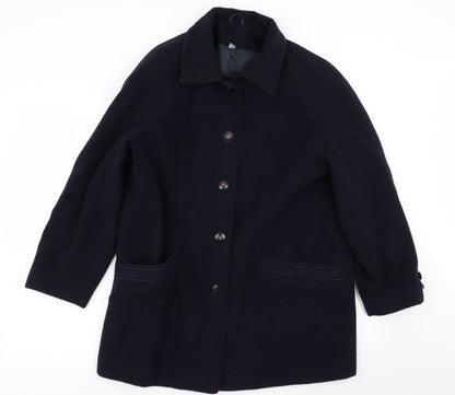 Preworn Womens Blue   Overcoat Coat Size 14