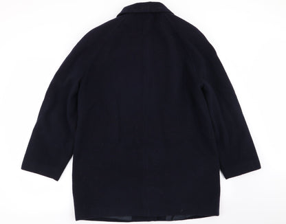 Preworn Womens Blue   Overcoat Coat Size 14