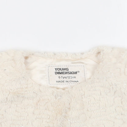 Young Dimension Girls Ivory   Cardigan Jumper Size 6-7 Years