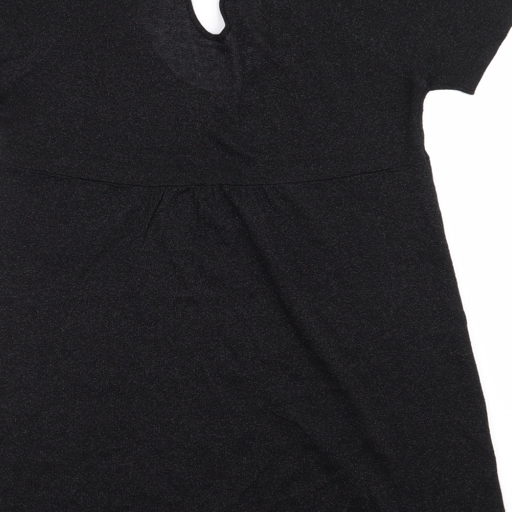 EVIE Womens Black   Basic Blouse Size 12