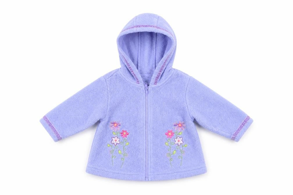 Asda George Girls Blue Floral  Full Zip Jumper Size 3-6 Months